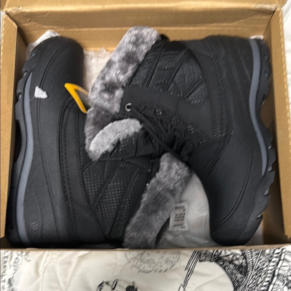 Women's Black Winter Boots with Faux Fur Lining